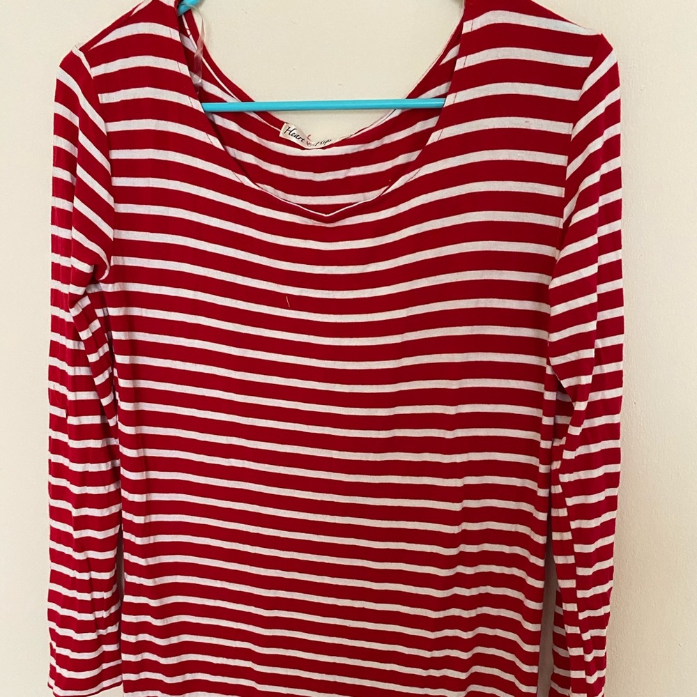 Red and white striped dress